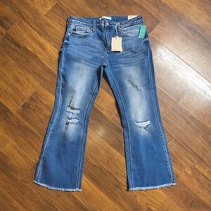 KanCan Flare Jeans in Distressed Blue
